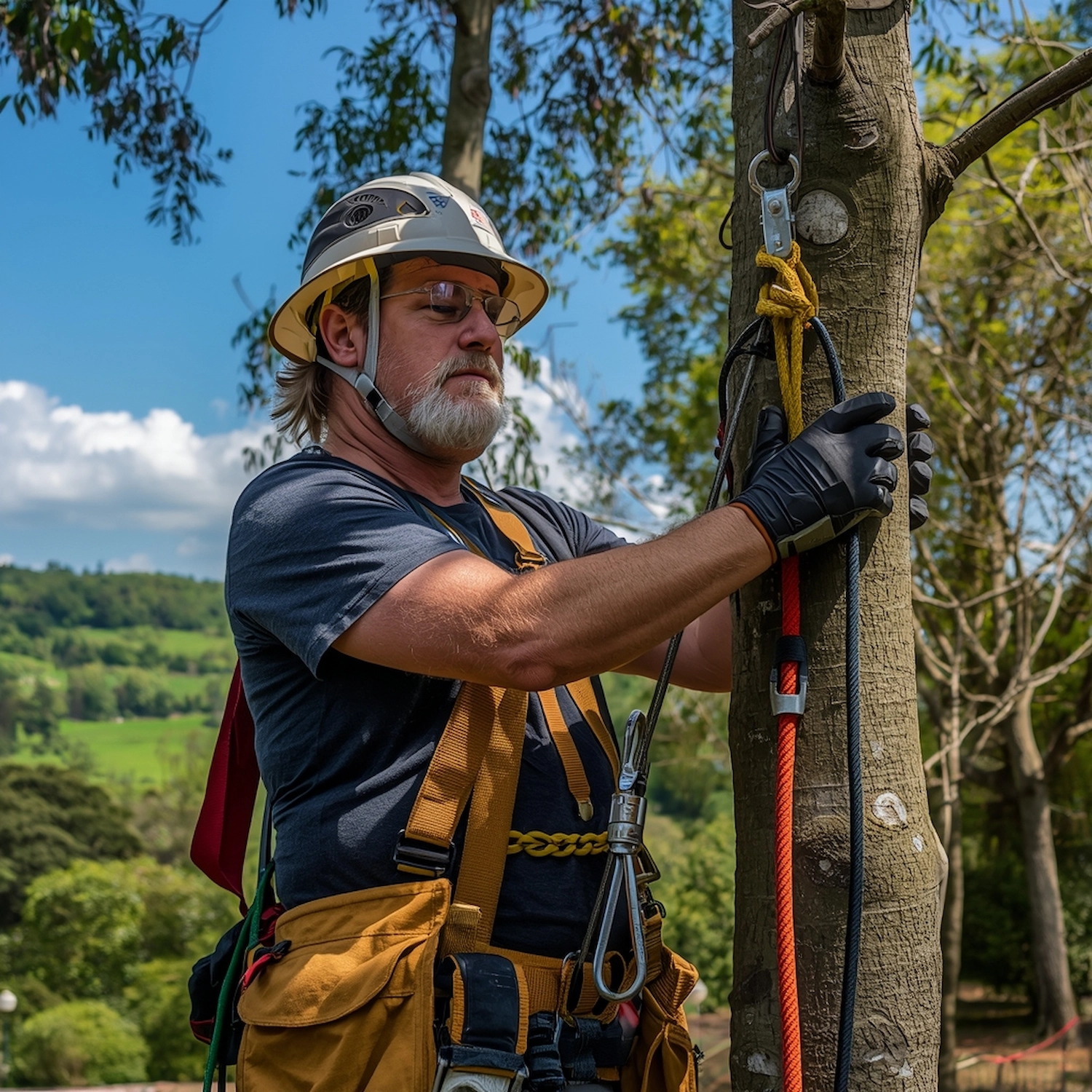 Arborist performing tree crown reduction in Kildare